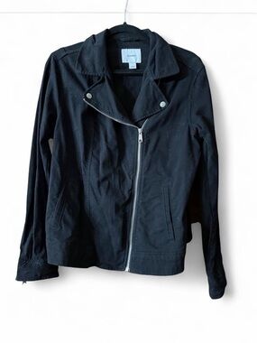 Old Navy Black Asymmetrical Zip Moto-Style Jacket